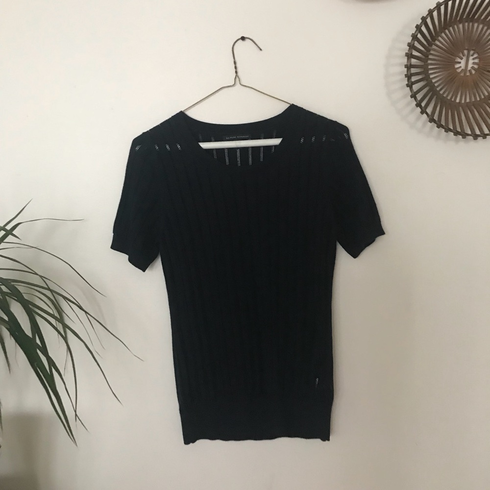 Banana Republic Navy knit textured top